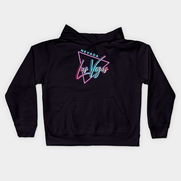 80's Retro Las Vegas Nevada Kids Hoodie by AR DESIGN